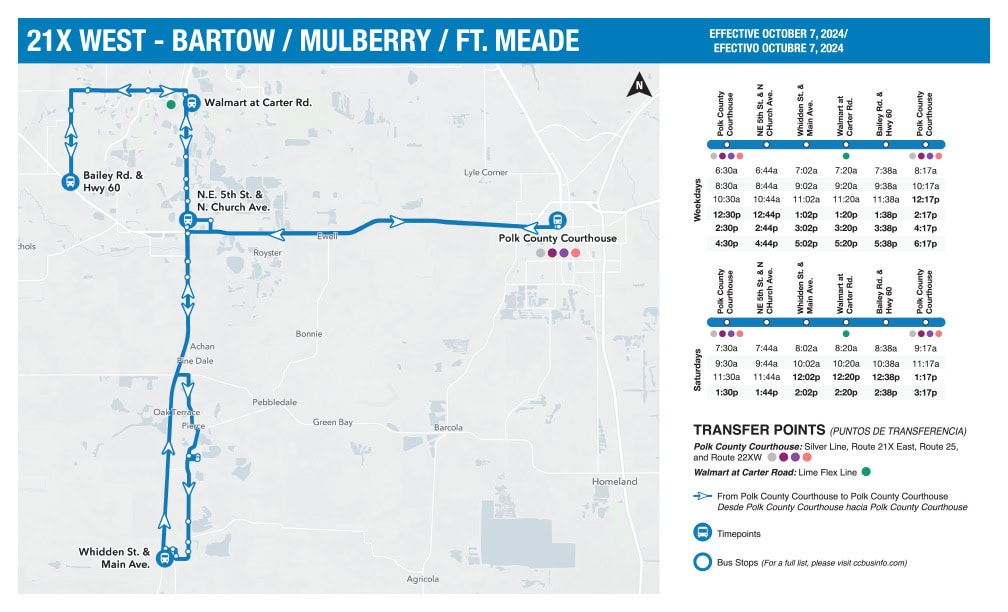 Route 21X West (Lakeland/Bartow Express)