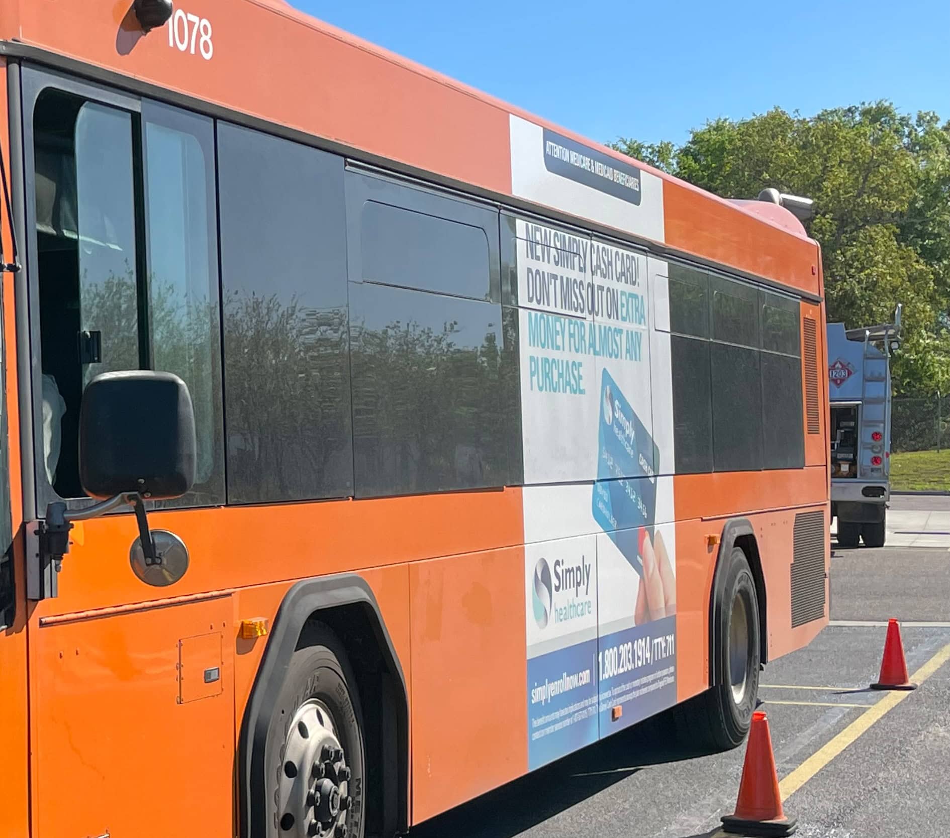 Advertising on side of bus