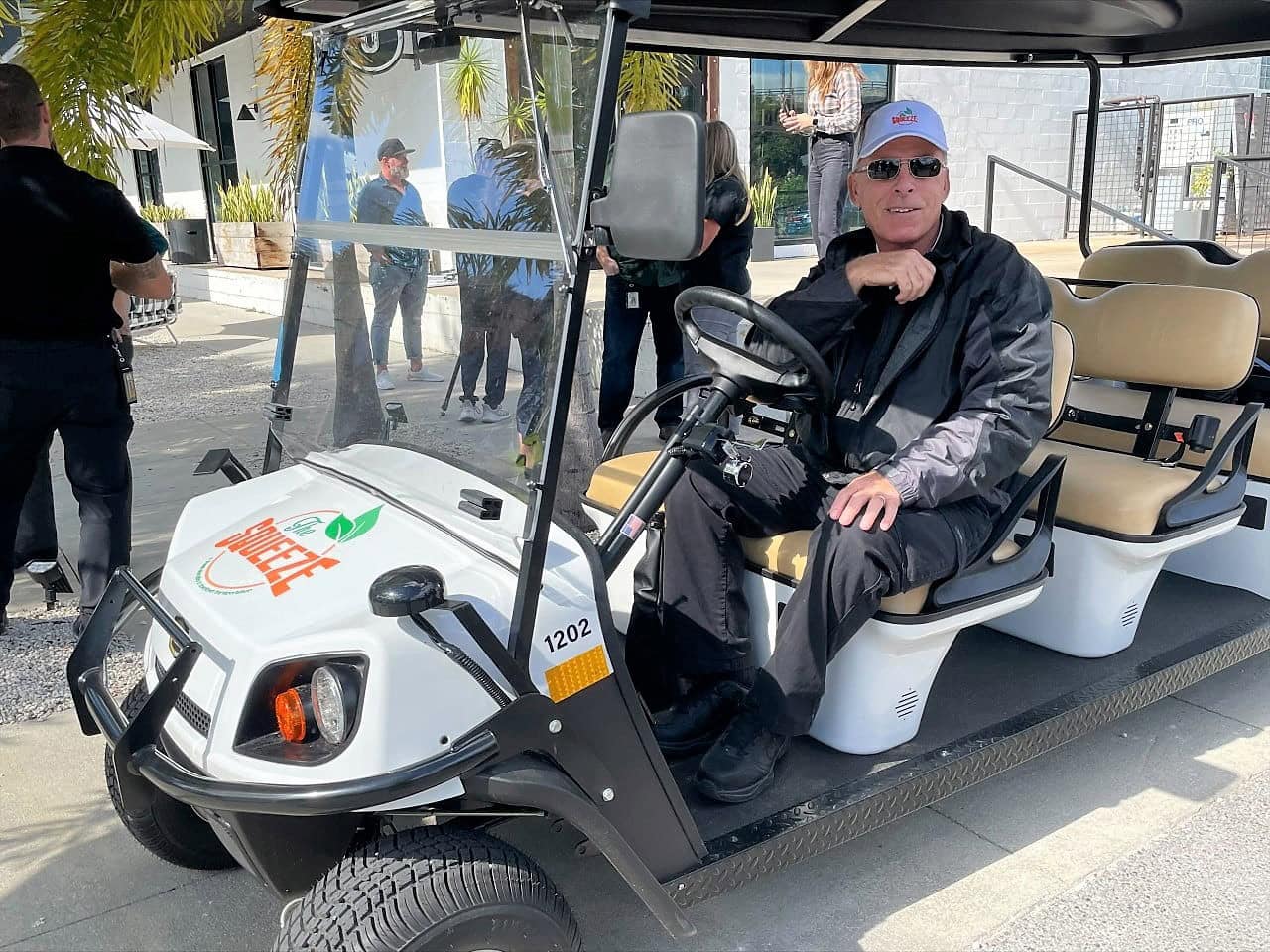 Squeeze driver waiting for passengers